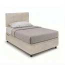 Letto Singolo Contenitore Imbottito Microfibra Sabbia BoxMax Testata Square Varie Misure