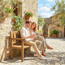 Panchina da Giardino da 2 Posti 150x57x93 cm in Legno di Abete a Doghe Color Teak      
