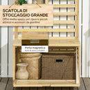 Cassapanca da Giardino 80x45x160 cm con Traliccio e 4 Ripiani con Chiusura Magnetica in Legno      