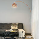 Lampada da Terra ad Arco con Paralume E27 in Acciaio e Marmo  Rame