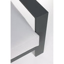 Set Salotto da Giardino Divano 2 Poltrone e Tavolino con cuscini in alluminio grigio