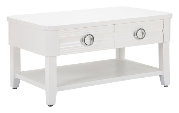 acquista Tavolino da Caffè 90x47x60 cm in Legno MDF e Metallo Bianco