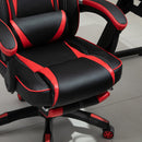 Sedia da Gaming con Rotelle in Similpelle Rosso e Nero 
