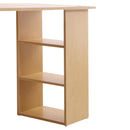 Scrivania da Ufficio con 3 Cassetti e Ripiani in Legno Naturale 120x49x72 cm 