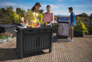 Tavolino per Barbecue 134x90x52 cm con Cassetti e Accessori Keter Unity XL Grafite