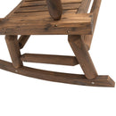 Panchina da Giardino a Dondolo 2 Posti 112x67x93 cm in Legno di Abete  Rustico
