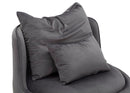 Poltrona Paris Space Grigio/Argento Ø84x72 cm in Legno e Spugna Grigio