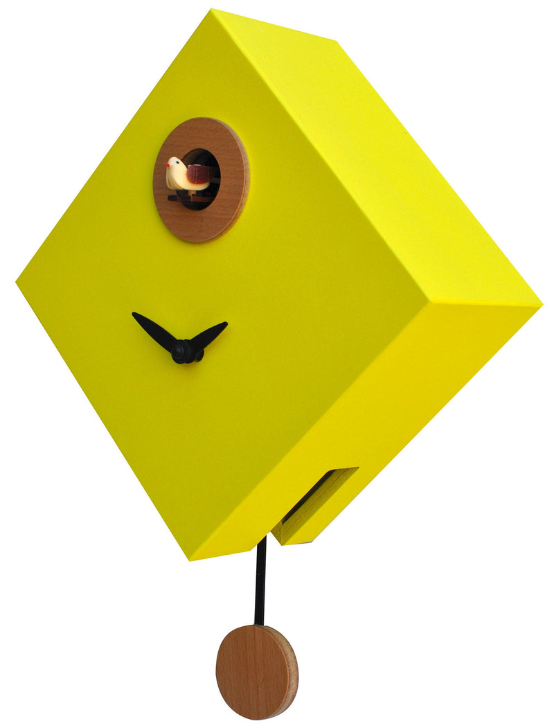 Orologio a Cucù da Parete 25x25x11cm Pirondini Italia Rombino Giallo