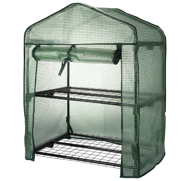 online Serra da Balcone a 2 Ripiani 68x48x93 cm Telaio in Plastica e Struttura in Acciaio Verde