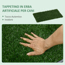 Toilette per Cani da Interno ed Esterno con Prato Sintetico 67x41x3.5cm Verde      
