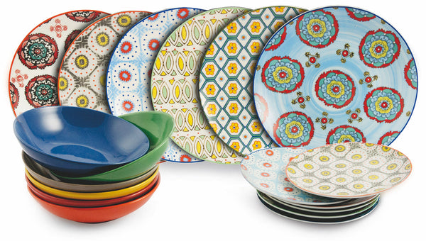 Servizio Piatti 18 Pezzi in Porcellana e Gres Villa d'Este Home Tivoli Bazar online