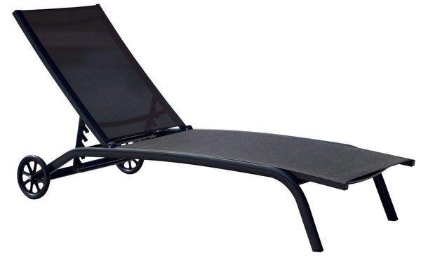 Lettino Prendisole da Giardino con Ruote 190x70x30 cm Telaio in Alluminio e Textilene Antracite acquista