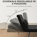 Divano Letto Schienale Regolabile 102x73x81 cm in Velluto Nero 