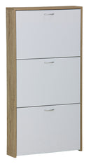 Scarpiera 3 Ante 60x14,5x116 cm in Pannello Truciolare Bianco/Sonoma