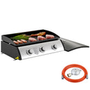 Piastra a Gas con 3 Bruciatori Potenza 7,5kW con Coperchio in Acciaio Smaltato Nero  