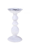 Set 2 Candelieri Altezza 22,5 cm Bianco