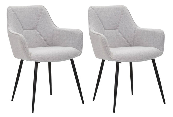 Set 2 Sedie Vicenza 58x85,5x63 cm in Tessuto Grigio/Nero online