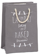 Borsa Portabiancheria con Manici 29x40x60 cm in Tessuto Grigio