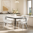Set 4 Sedie da Pranzo Design Moderno con Schienale Traforato in Plastica Bianco    