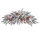 Sopra Porta con Bacche innevate Larghezza 66 cm Rosso