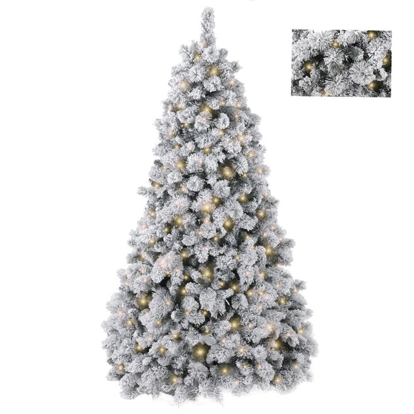 prezzo Albero di Natale Artificiale Innevato 213 cm 500 Led Abete Verde