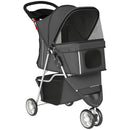 Passeggino per Cani Pieghevole 77x44x102 cm con Portabicchieri e Cestino Grigio Carbone      