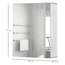Pensile da Bagno 2 Ante Specchio 60x20,5x75 cm in Legno Bianco e Rovere