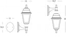 Lampada Applique Lanterna Componibile Piccola Quadrata Up&Down Colore Nero per Esterno Linea Marine Sovil