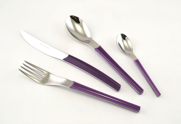 online Servizio Set di Posate 24 pezzi in Acciaio Inox Eme Loto Viola 2623