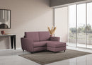Divano 2 Posti con Pouf 152x155x85 cm Yasel in Tessuto Prugna