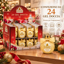 Set 24 Gel Doccia Natalizi 100 Ml Profumo Arancia Pallina Natale con Fiocco