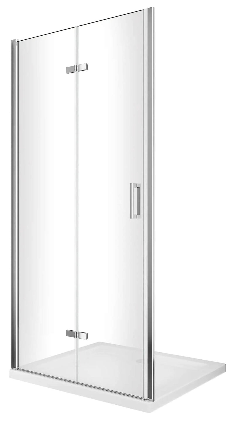 Porta Parete Doccia 1 Anta a Libro in Cristallo Trasparente 6mm H190 Varie Misure