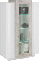 Vetrina 3 Ante 80x38x120,5 cm Coro Bianco/Cemento  