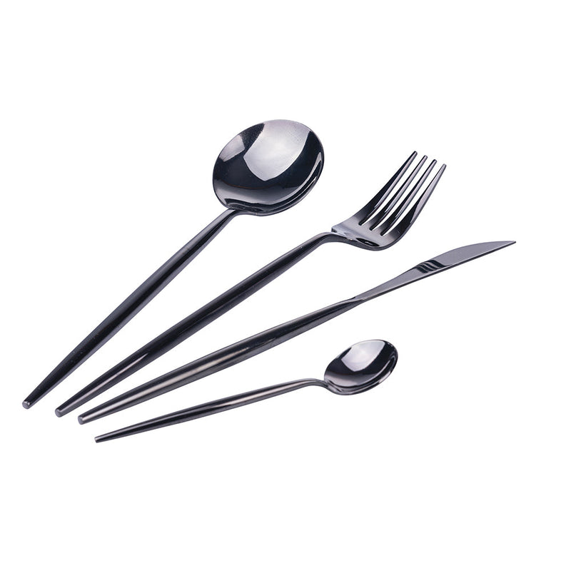 Servizio Set di Posate 24 Pezzi in Acciaio Inox VdE Tivoli 1996 Preciosa Nero