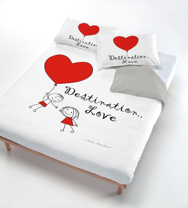 Copripiumino con Stampa sul Sacco e Federe Destination Love sconto