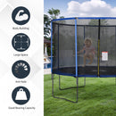 Trampolino Tappeto Elastico Ø366x269 cm con Rete e Bordo Imbottito Blu e Nero