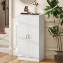 Scarpiera Salvaspazio con 6 Ripiani Regolabili 55x35x108cm in Legno Bianco      