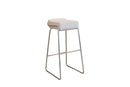 Set di 2 Sgabelli in Similpelle Morbida 83x39x40 cm TFT Stool Bianco