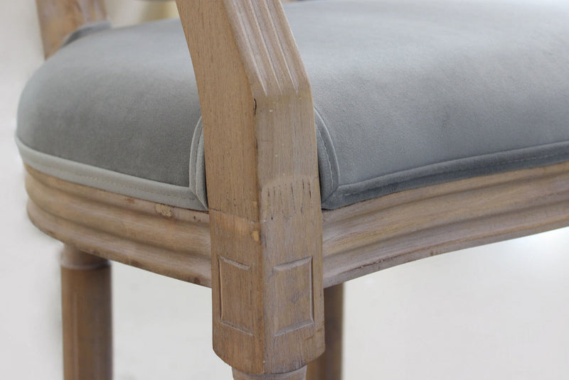 Poltrona Constance in Velluto Grigio 55x46x96 h cm in Velluto Grigio