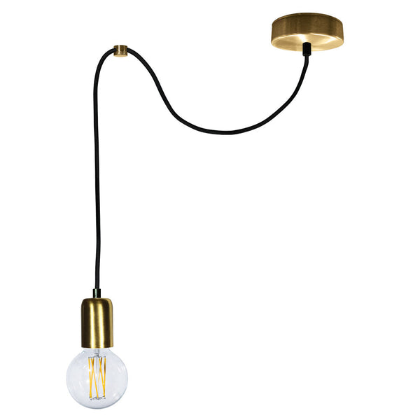 acquista Sospensione 1xE27 3Mt Montatura Oro Satinato E-Energy Elaide