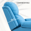 Poltrona Alzapersona Reclinabile con Poggiapiedi e Telecomando 76x90x105 cm Azzurro  