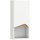 Pensile Bagno 30x17x67 cm con Ripiano Aperto e Armadietto in Legno Bianco e color Legno      