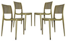 Set 4 Sedie da Giardino in Polipropilene Vandi Verde Militare