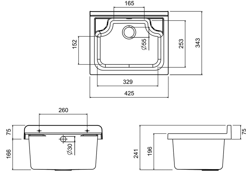 Lavatoio 42x34x24 cm in Polipropilene 11,5l Pilozzo Wash Grigio Lucido