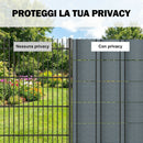 Set 4 Pezzi Frangivista da Giardino 3500x19 cm Anti UV Impermeabile con Fermagli in PP Grigio      