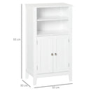 Mobiletto da Bagno 1 Mensola 2 Ante 50x30x93 cm in Legno Bianco