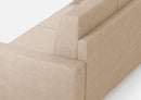 Divano Angolare 5 Posti 226x226x85 cm Sakar in Tessuto Beige