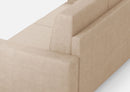 Divano Angolare 5 Posti 246x246x85 cm Sakar in Tessuto Beige