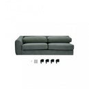 Divano con Chaise Longue Gregory in Tessuto Grigio