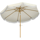 Ombrellone da Giardino Rotondo Ø270x240 cm con Manovella in Metallo e Poliestere Beige      